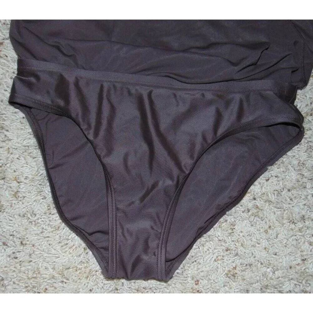 Apt 9 Swim Skirt Womens 12 Brown Swimsuit Attached Bikini Brief Bottoms
